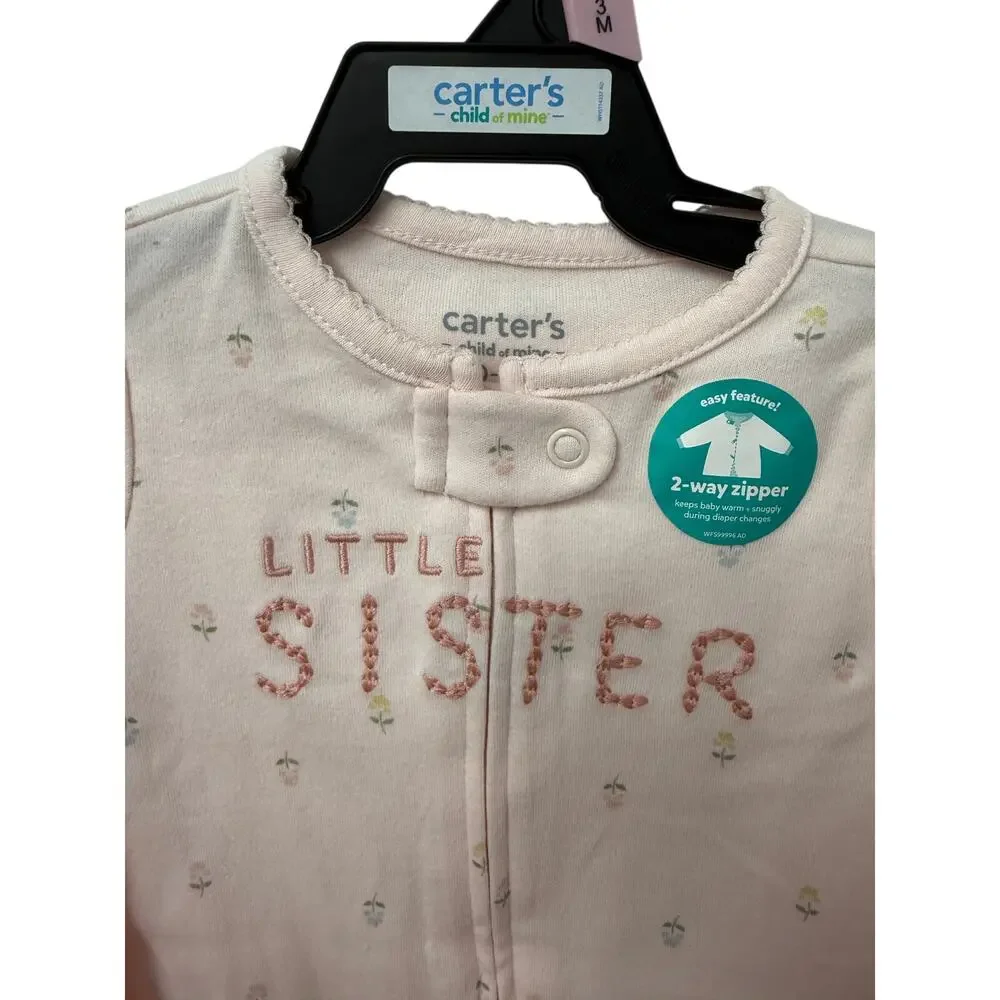 Carter's Child of Mine Baby Girl Sleep 'N Play Sleeper 0/3 Months Little Sister